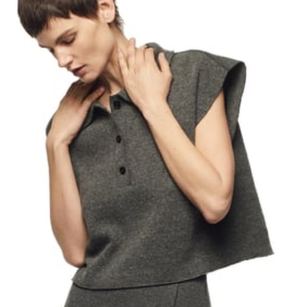 Zara Wool Blend Polo Vest